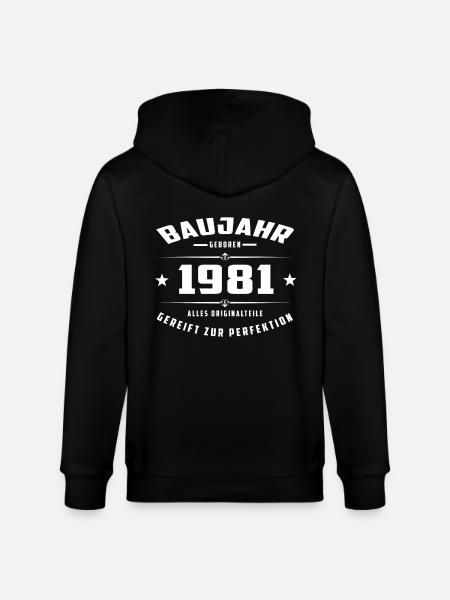 Baujahr - 1981 - Stanley/Stella Unisex Bio-Kapuzenjacke CULTIVATOR - Schwarz