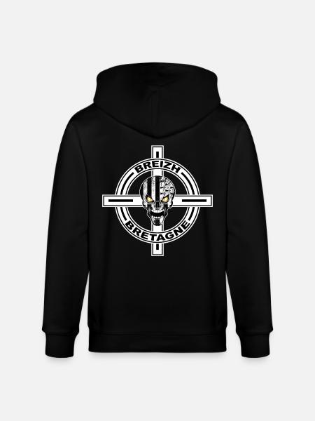 Breizh celtic cross - Veste à capuche bio CULTIVATOR Stanley/Stella Unisexe - noir