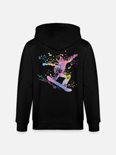 Snowboarder Snowboarding Snowboard - Stanley/Stella CULTIVATOR  Unisex Organic Hooded Jacket - black