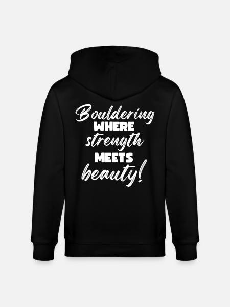 Bouldering Strength Meets Beauty Bouldering - Stanley/Stella CULTIVATOR Unisex Organic Hooded Jacket - black