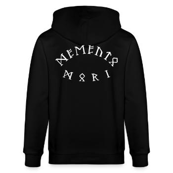 Memento Mori Runen - Stanley/Stella Unisex Bio-Kapuzenjacke CULTIVATOR  - Schwarz - Hinten - Anna (173cm)