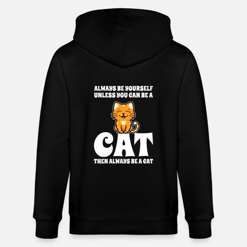 Katze - Stanley/Stella Unisex Bio-Kapuzenjacke CULTIVATOR  - Schwarz