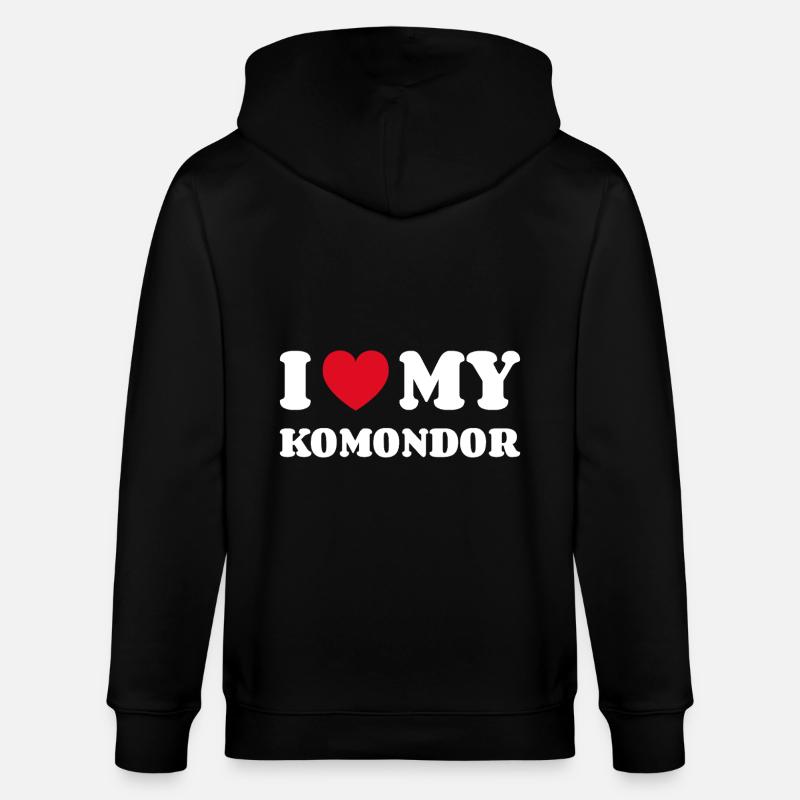 J’aime mon Komondor - Veste à capuche bio CULTIVATOR Stanley/Stella Unisexe - noir