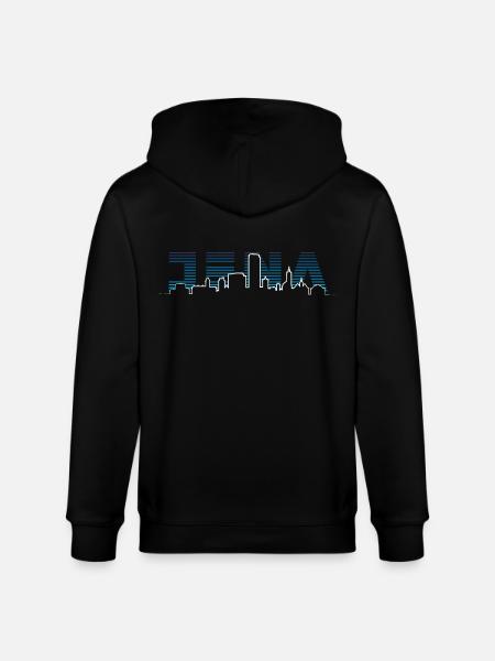 Jena Silhouette Skyline - Stanley/Stella CULTIVATOR Unisex Organic Hooded Jacket - black