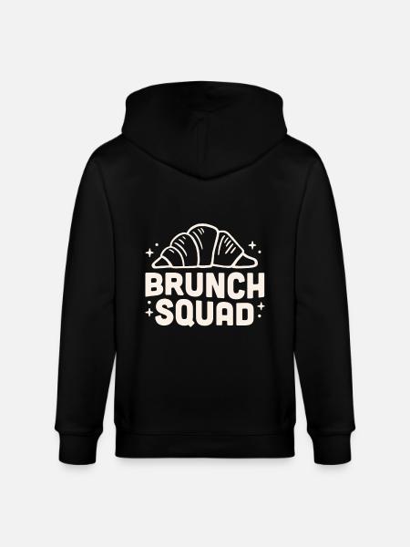 Brunch squad croissants - Stanley/Stella CULTIVATOR  Unisex Organic Hooded Jacket - black
