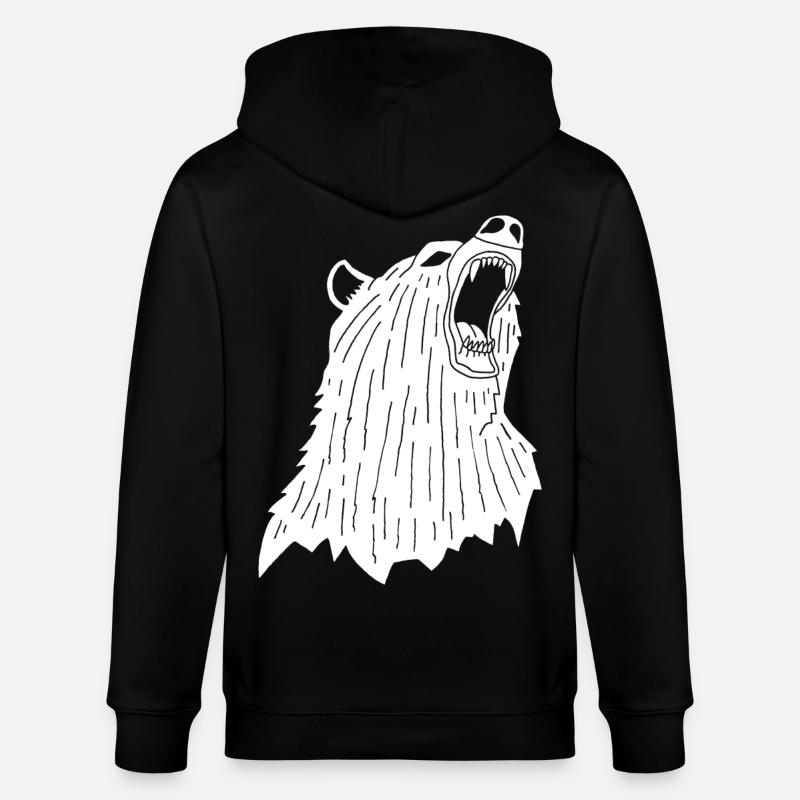 Ours blanc en colère - Veste à capuche bio CULTIVATOR Stanley/Stella Unisexe - noir