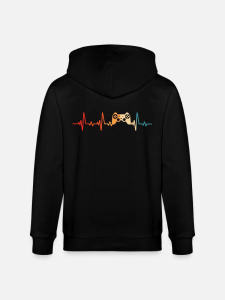 gamer gamer heartbeat console - Stanley/Stella CULTIVATOR  Unisex Organic Hooded Jacket - black