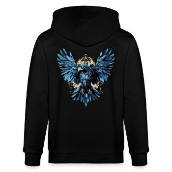 Adler im flug am horizont - Stanley/Stella Unisex Bio-Kapuzenjacke CULTIVATOR  - Schwarz - Hinten - Anna (173cm)