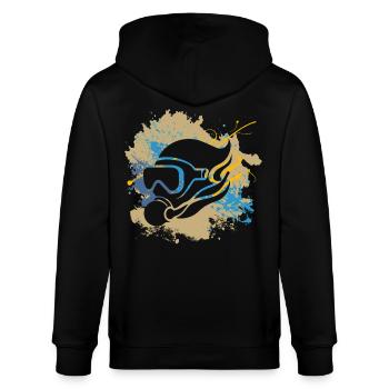 Taucher scuba diving unterwasser tauchschule - Stanley/Stella Unisex Bio-Kapuzenjacke CULTIVATOR  - Schwarz - Hinten - Anna (173cm)