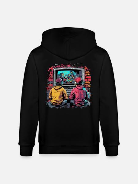 Retro Brothers Gambling - Stanley/Stella CULTIVATOR Unisex Organic Hooded Jacket - black