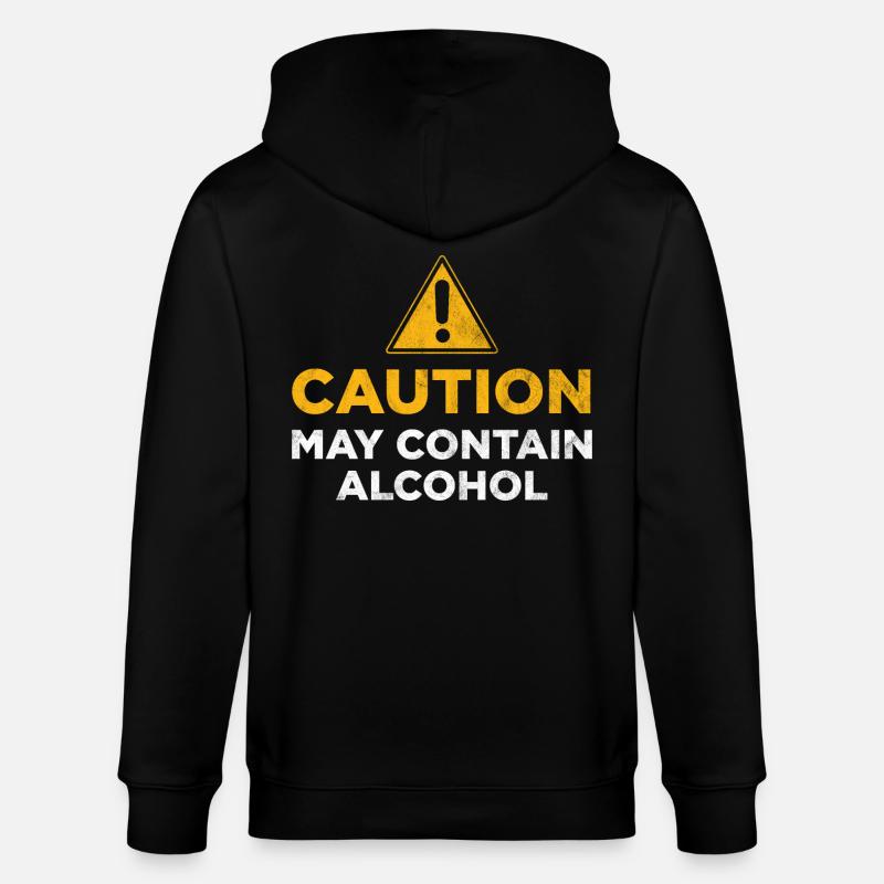 Caution may contain alcohol - Stanley/Stella CULTIVATOR  Unisex Organic Hooded Jacket - black