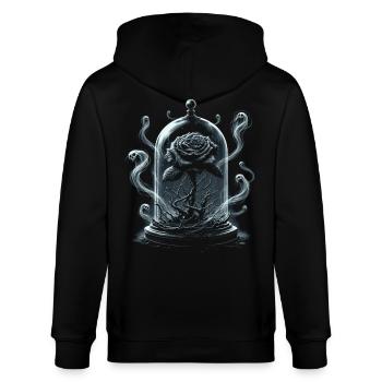Gotische Schwarze Rose Dark Fantasy - Stanley/Stella Unisex Bio-Kapuzenjacke CULTIVATOR  - Schwarz - Hinten - Anna (173cm)