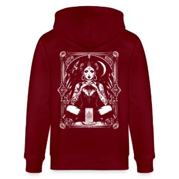 Tableau victorien tarot - Veste à capuche bio CULTIVATOR Stanley/Stella Unisexe - bordeaux - Dos - Anna (173cm)