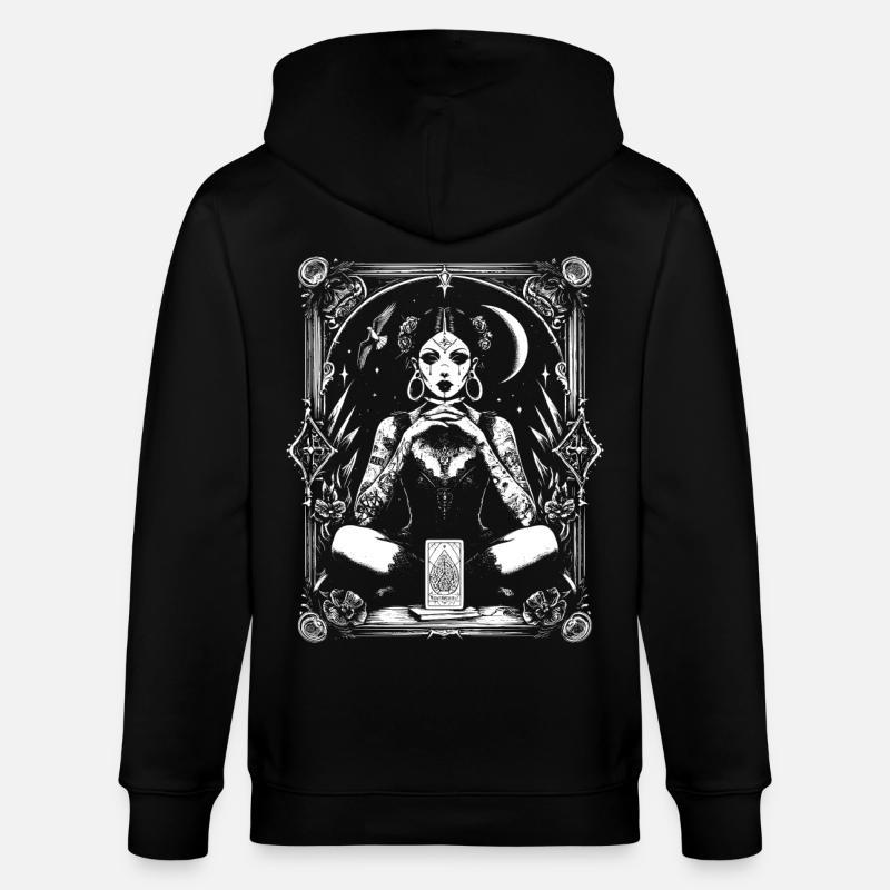 Victorian Tarot Chart - Stanley/Stella CULTIVATOR Unisex Organic Hooded Jacket - black