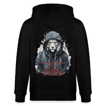 Lion Africa Cat - soyez un lion jungle - Veste à capuche bio CULTIVATOR Stanley/Stella Unisexe - noir - Dos - Anna (173cm)