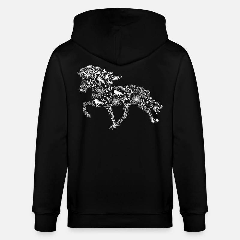 isi fleur blanche - Veste à capuche bio CULTIVATOR Stanley/Stella Unisexe - noir