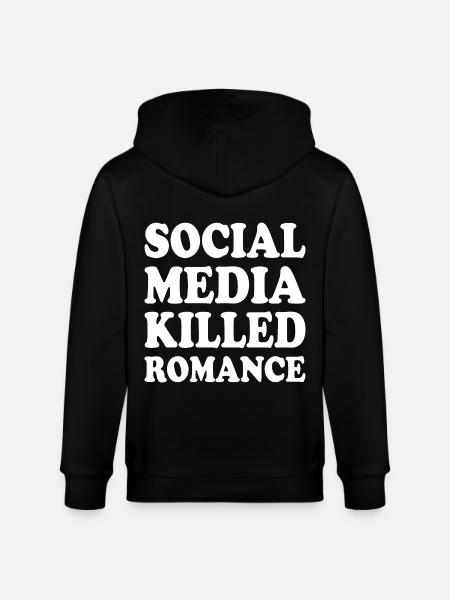 social media killed romance - Stanley/Stella økologisk unisex-hættejakke CULTIVATOR  - sort