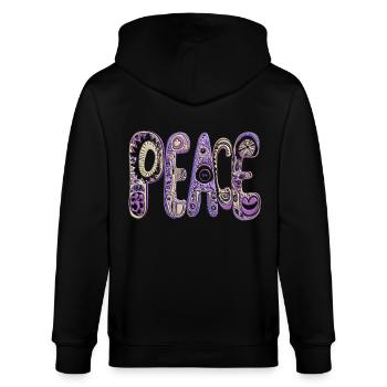 paix amour pouvoir hippie - Veste à capuche bio CULTIVATOR Stanley/Stella Unisexe - noir - Dos - Anna (173cm)