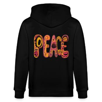 Peace colors - Stanley/Stella CULTIVATOR  Unisex Organic Hooded Jacket - black - Back - Anna (173cm)