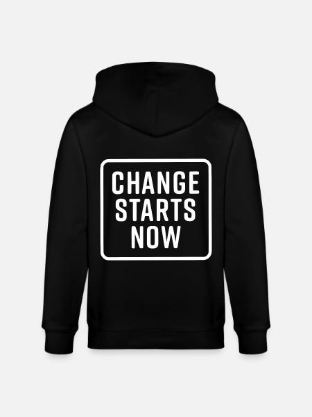 change starts now - Stanley/Stella CULTIVATOR Unisex Organic Hooded Jacket - black