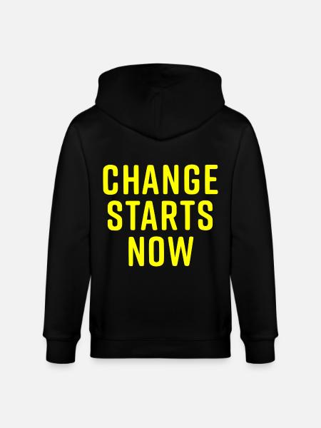 change starts now - Stanley/Stella CULTIVATOR Unisex Organic Hooded Jacket - black