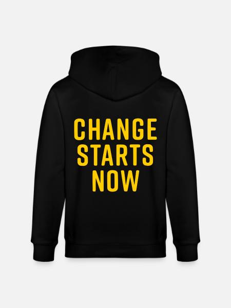 change starts now - Stanley/Stella CULTIVATOR Unisex Organic Hooded Jacket - black