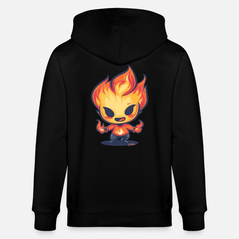 Flaming Flames : Personnage d’anime - Veste à capuche bio CULTIVATOR Stanley/Stella Unisexe - noir
