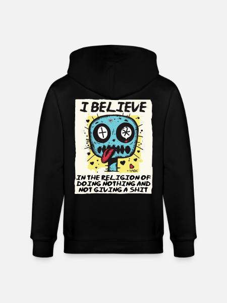 Religious believer doing nothing - Stanley/Stella CULTIVATOR  Unisex Organic Hooded Jacket - black