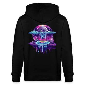 Das Auge im Himmel und ein schmelzendes Portal - Stanley/Stella Unisex Bio-Kapuzenjacke CULTIVATOR  - Schwarz - Hinten - Anna (173cm)