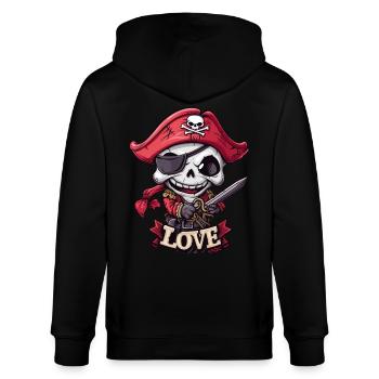Chibi Cool et Drôle Amour Pirate Squelette - Veste à capuche bio CULTIVATOR Stanley/Stella Unisexe - noir - Dos - Anna (173cm)