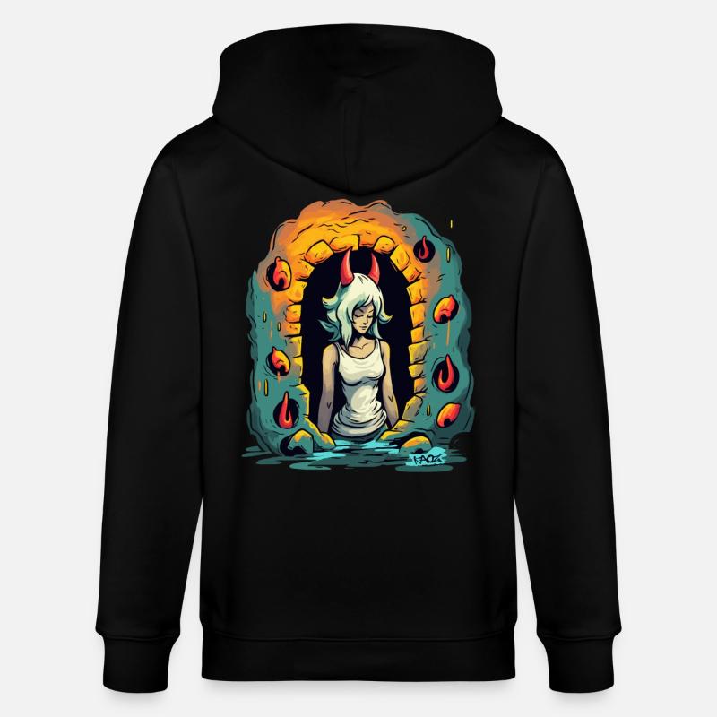 Devil Dungeon Girl - Veste à capuche bio CULTIVATOR Stanley/Stella Unisexe - noir