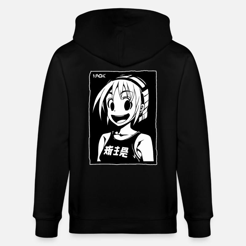 Fille d’anime joyeuse - Veste à capuche bio CULTIVATOR Stanley/Stella Unisexe - noir