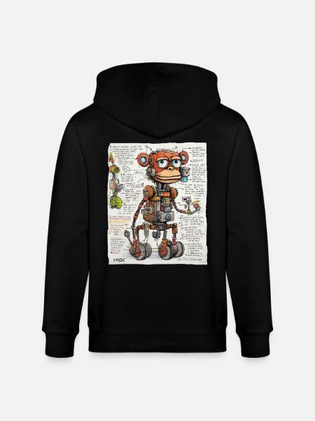 La structure du singe robotique - Veste à capuche bio CULTIVATOR Stanley/Stella Unisexe - noir