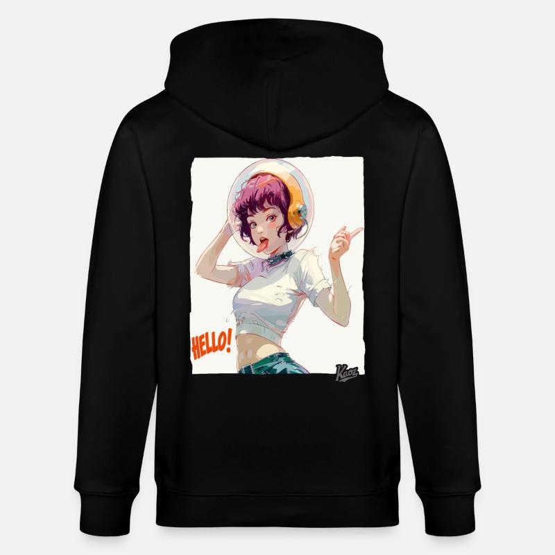 Drôle d’astronaute dit bonjour - Veste à capuche bio CULTIVATOR Stanley/Stella Unisexe - noir
