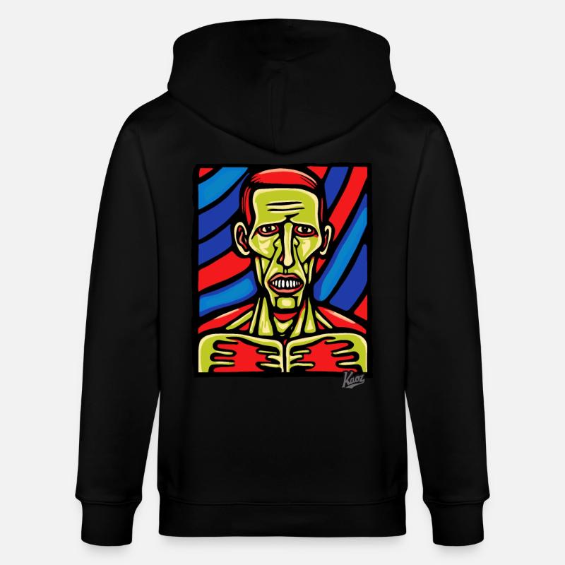Art abstrait d’un zombie - Veste à capuche bio CULTIVATOR Stanley/Stella Unisexe - noir