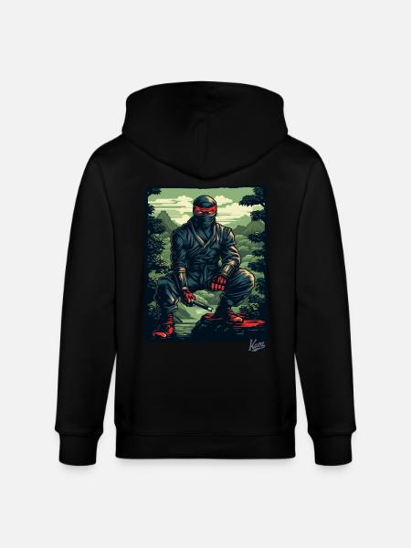 Black Nature Ninja - Stanley/Stella CULTIVATOR Unisex Organic Hooded Jacket - black