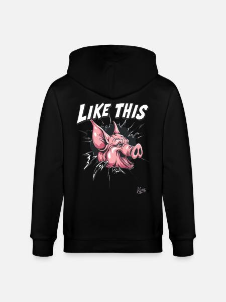 Percée : Comme ce cochon drôle - Veste à capuche bio CULTIVATOR Stanley/Stella Unisexe - noir