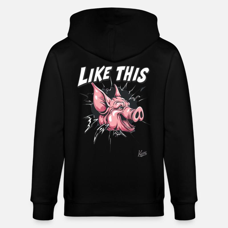 Percée : Comme ce cochon drôle - Veste à capuche bio CULTIVATOR Stanley/Stella Unisexe - noir