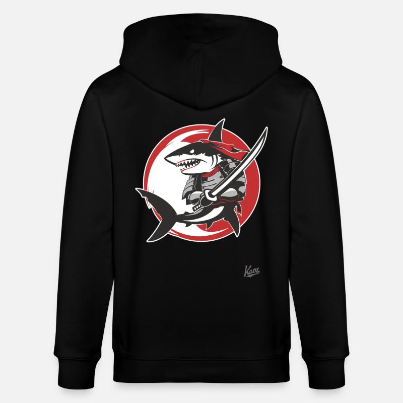 Requin Katana samouraï - Veste à capuche bio CULTIVATOR Stanley/Stella Unisexe - noir