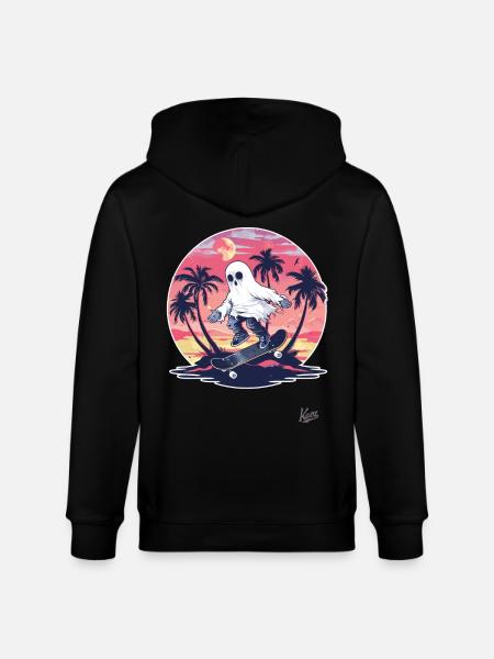 Skateboarding V ghosts - Stanley/Stella CULTIVATOR Unisex Organic Hooded Jacket - black