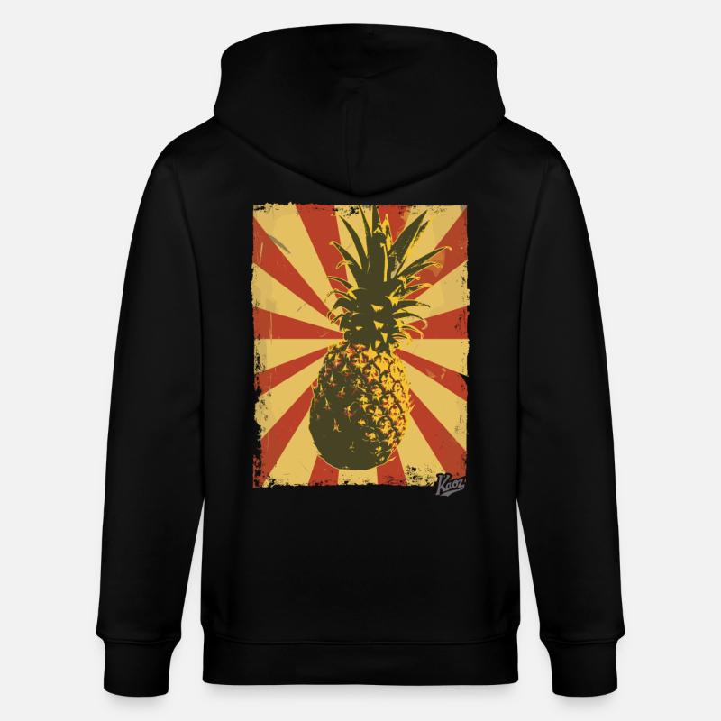 Ananas de style propagande - Veste à capuche bio CULTIVATOR Stanley/Stella Unisexe - noir