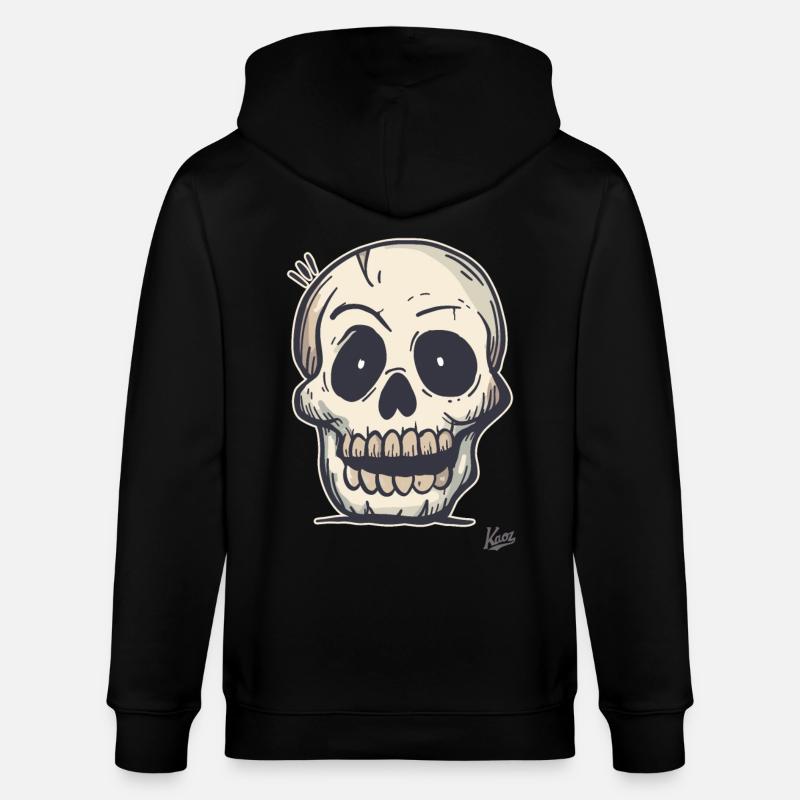 Crâne simple drôle - Veste à capuche bio CULTIVATOR Stanley/Stella Unisexe - noir