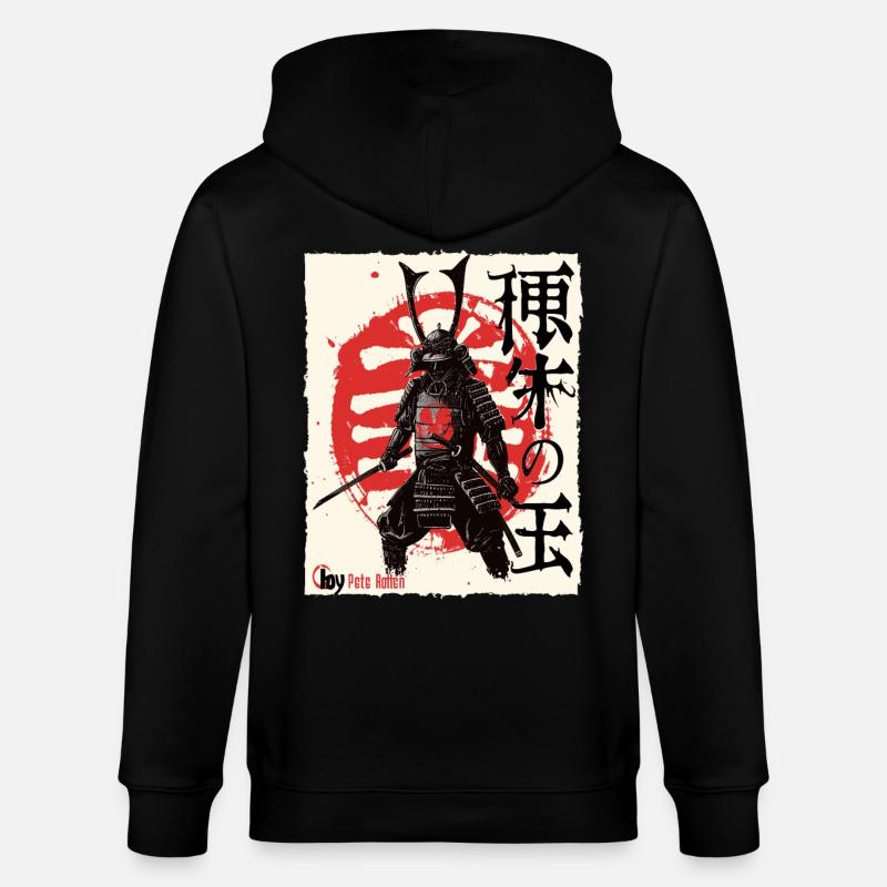 Japanischer Edo Samurai - Stanley/Stella Unisex Bio-Kapuzenjacke CULTIVATOR  - Schwarz