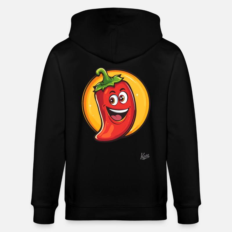 Bonjour! Pepperoni épicé drôle - Veste à capuche bio CULTIVATOR Stanley/Stella Unisexe - noir