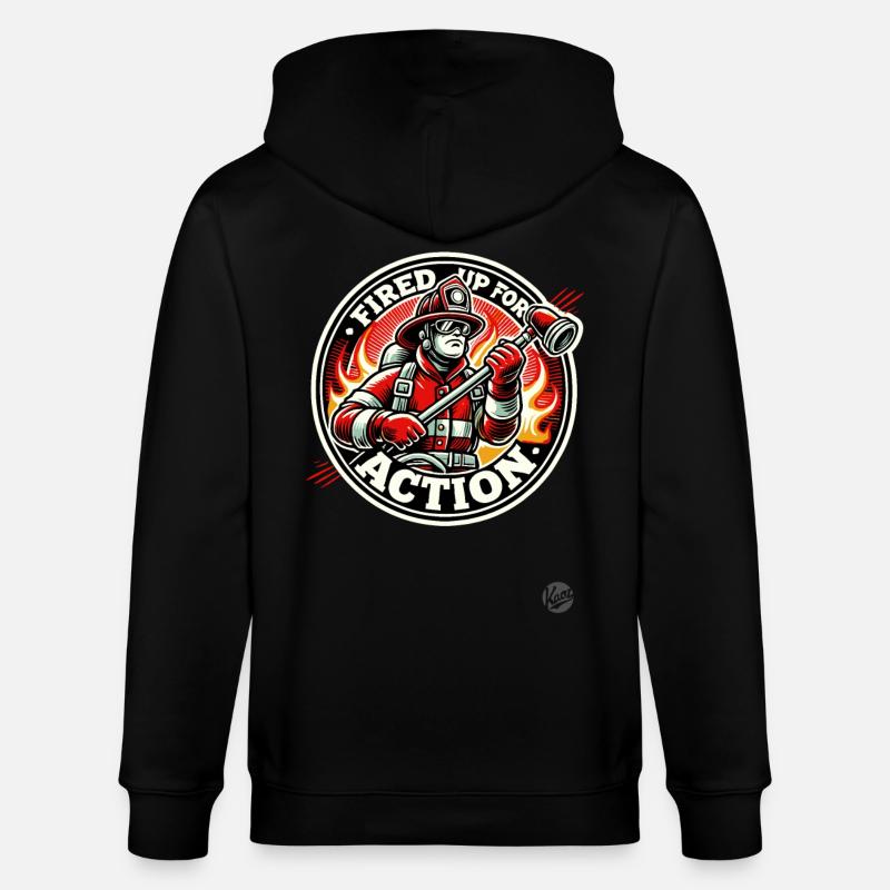 Prêt à l’action, le pompier - Veste à capuche bio CULTIVATOR Stanley/Stella Unisexe - noir