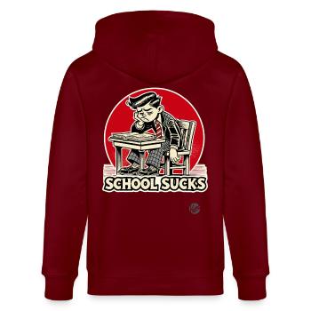 Schuljunge ist gelangweilt - Schule nervt - Stanley/Stella Unisex Bio-Kapuzenjacke CULTIVATOR  - Burgunderrot - Hinten - Anna (173cm)