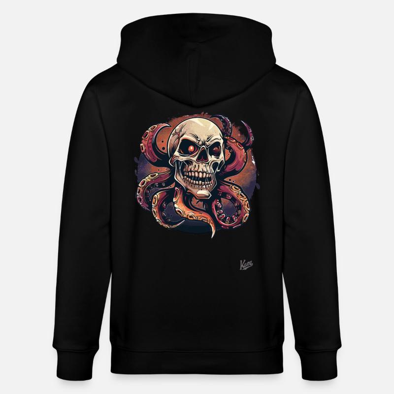 Pieuvre Crâne Pieuvre - Veste à capuche bio CULTIVATOR Stanley/Stella Unisexe - noir