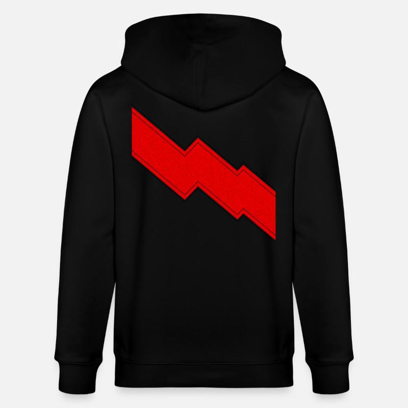 Roter Blitz Zeichen Geschenk - Stanley/Stella Unisex Bio-Kapuzenjacke CULTIVATOR  - Schwarz