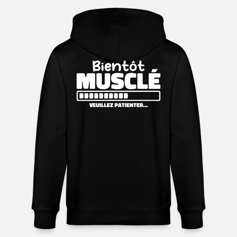 Bientôt Musclé - Veuillez Patienter - Veste à capuche bio CULTIVATOR Stanley/Stella Unisexe - noir