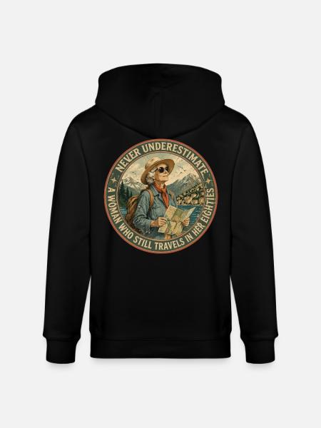 Baroudeuse de 80 ans : L'Aventure Continue - Veste à capuche bio CULTIVATOR Stanley/Stella Unisexe - noir